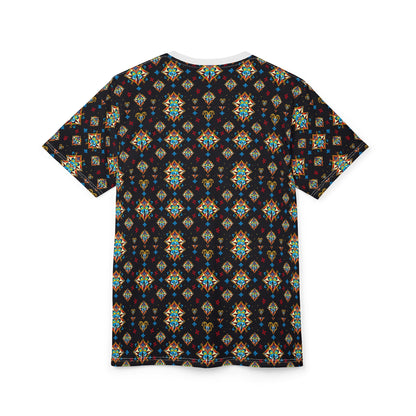 Unisex Cut & Sew T-Shirt, (AOP), Sagittarius, Zodiac v1, Jewels Pattern