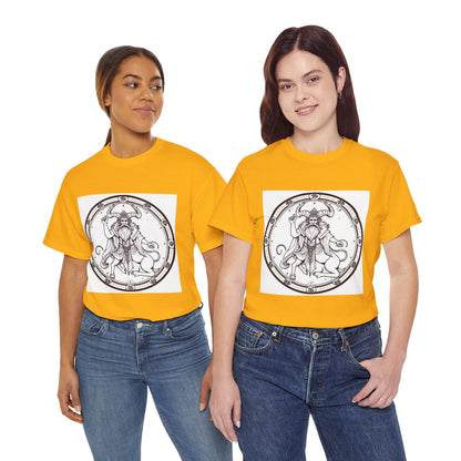 Unisex Heavy Cotton T-Shirt, Bull Centaur, Taurus Zodiac Design