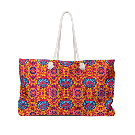 Weekender Bag, Pisces, Zodiac v1, Flower Pattern