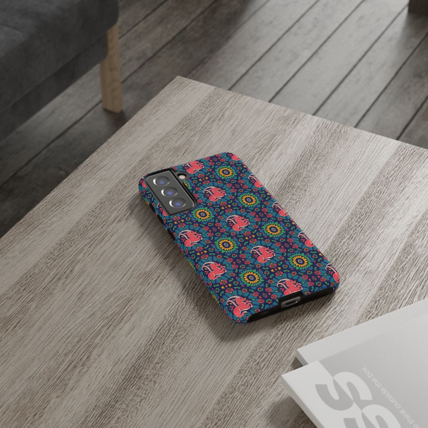Tough Cases, Capricorn, Zodiac v1, Flower Pattern