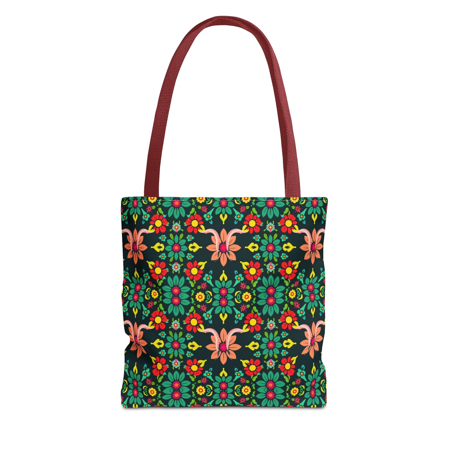 Tote Bag, (AOP), Aquarius, Zodiac v1, Flower Pattern