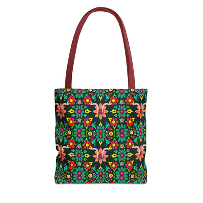 Tote Bag, (AOP), Aquarius, Zodiac v1, Flower Pattern