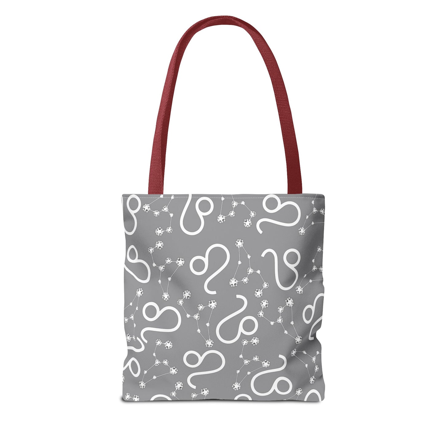 Tote Bag, Leo Zodiac Sign, AOP, (Grey, White)