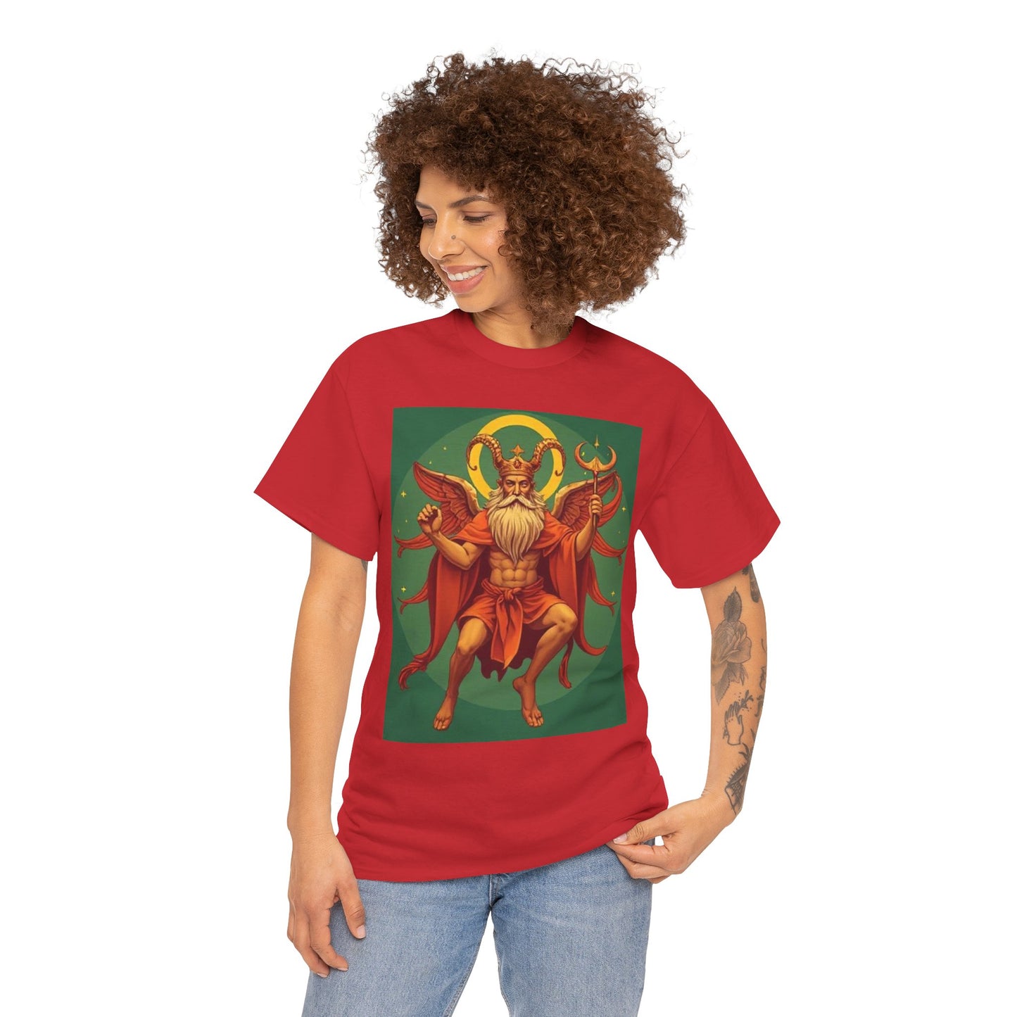Unisex Heavy Cotton T-Shirt, Aries God, Zodiac Design
