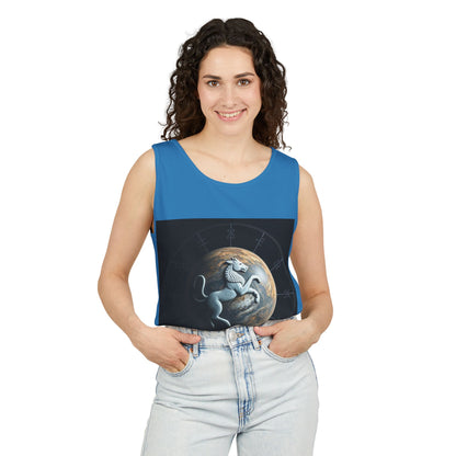 Unisex Garment-Dyed, Tank Top, Aquarius Design, Planet Animal, 100% Ringspun US cotton