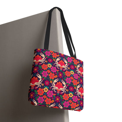 Tote Bag (AOP), Cancer, Zodiac, Flower Pattern