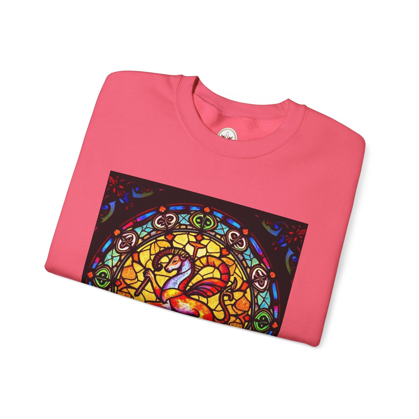 Unisex Heavy Blend™ Crewneck Sweatshirt, Glass 1, Aries Zodiac Design