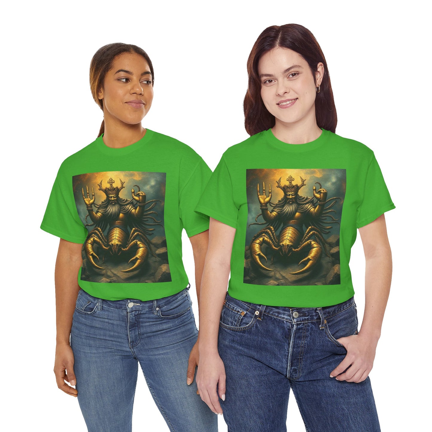 Unisex Heavy Cotton T-Shirt, Desert Scorpio King, Zodiac Design