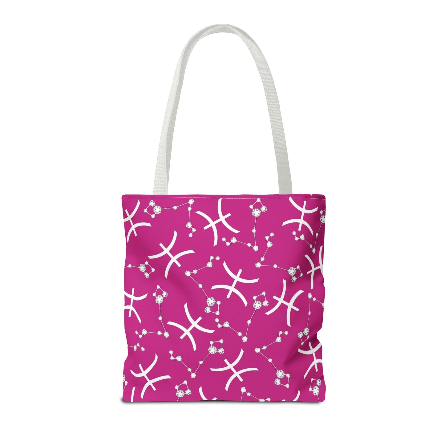 Tote Bag, Pisces Zodiac Sign, AOP, (Pink, White)