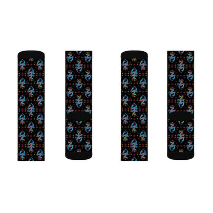 Sublimation Socks, Aquarius, Zodiac v3, Jewel Pattern