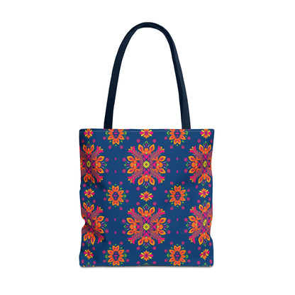 Tote Bag, (AOP), Gemini, Zodiac v4, Flower Pattern