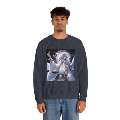 Unisex Heavy Blend™ Crewneck Sweatshirt,anime angel, Libra Zodiac Design