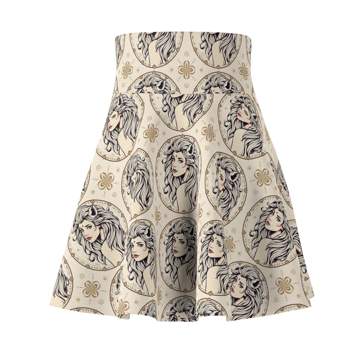 Women's Skater Skirt, (AOP), Leo, Zodiac, Sexy Pattern