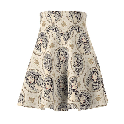 Women's Skater Skirt, (AOP), Leo, Zodiac, Sexy Pattern