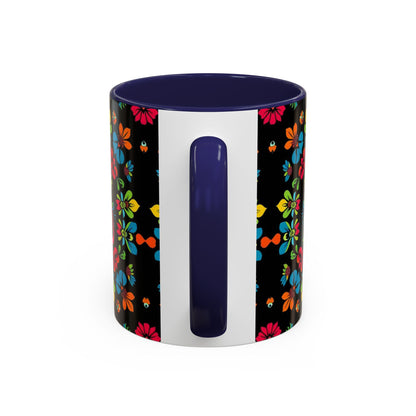 Accent Coffee Mug, Zodiac. Virgo, Flower Pattern, (11, 15oz)