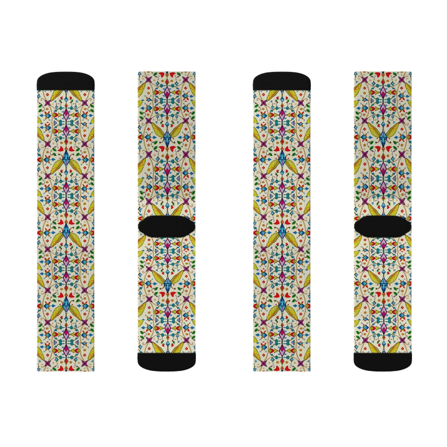 Sublimation Socks, Sagittarius, Zodiac, Jewel Pattern