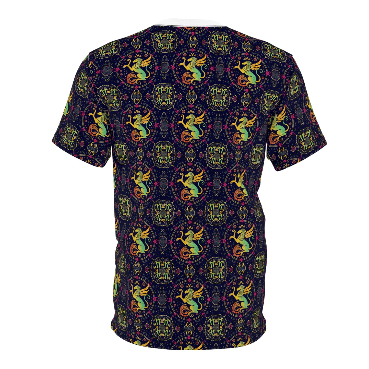 Unisex Cut & Sew T-Shirt, AOP, Virgo, Zodiac v1, Pattern
