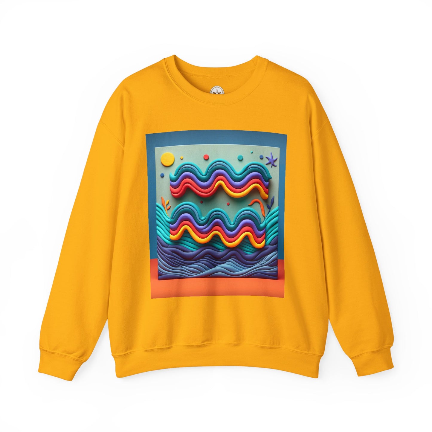 Unisex Heavy Blend™ Crewneck Sweatshirt, Water Painting, Aquarius Zodiac Design