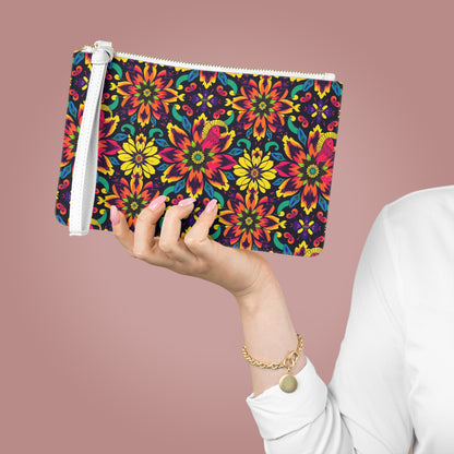 Clutch Bag, Capricorn, Zodiac v1, Flower Pattern