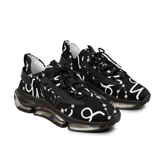 Men's Mesh Sneakers, Capricorn Zodiac Sign, AOP, Black