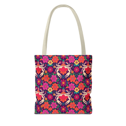 Tote Bag (AOP), Cancer, Zodiac, Flower Pattern