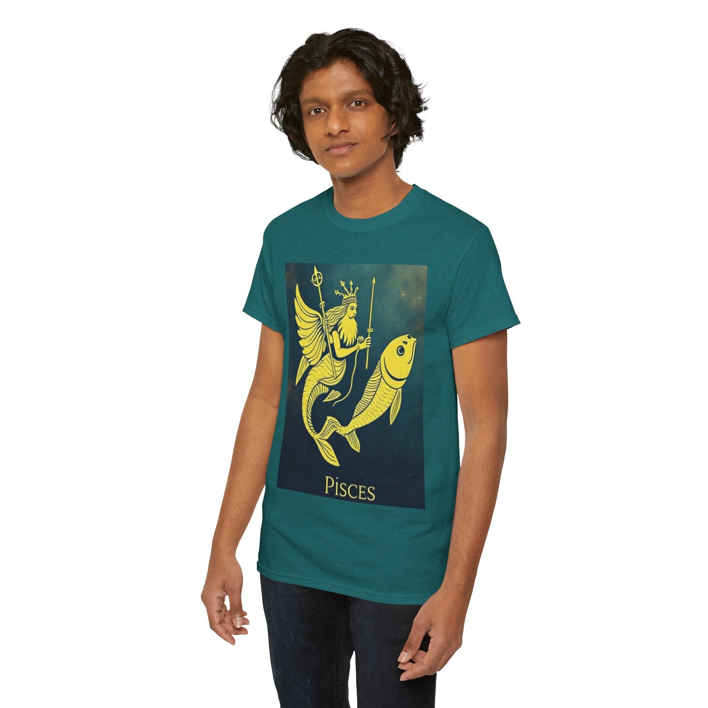 Unisex Heavy Cotton T-Shirt, Pisces Queen, Zodiac Design