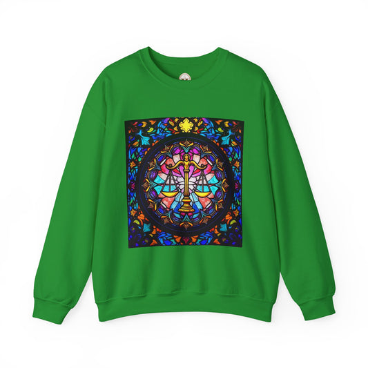 Unisex Heavy Blend™ Crewneck Sweatshirt, Glass 1, Libra Zodiac Design