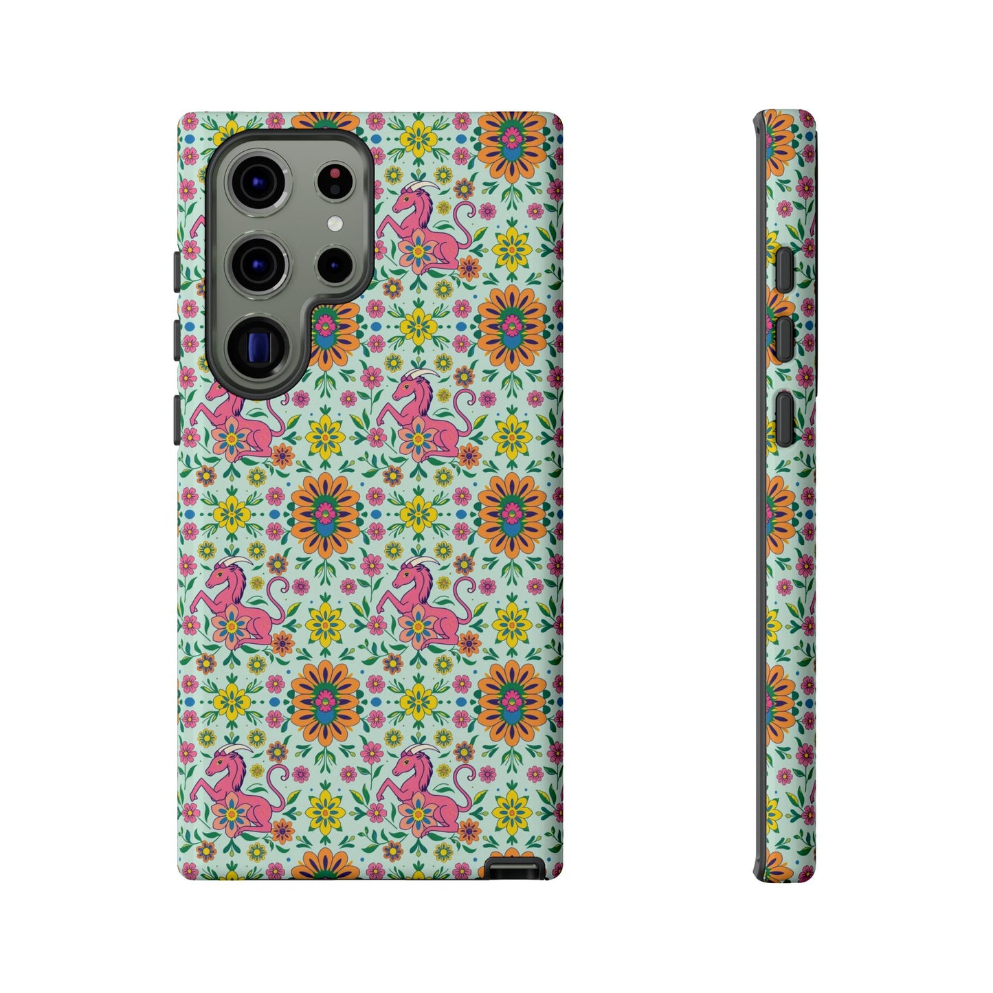 Tough Cases, Aquarius, Zodiac, Flower Pattern