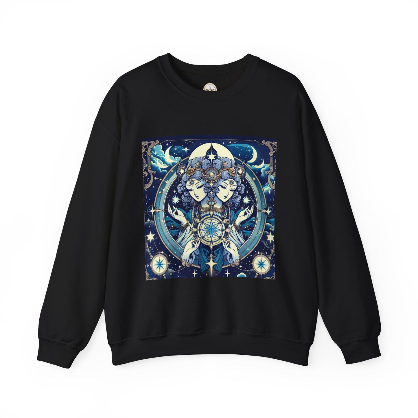 Unisex Heavy Blend™ Crewneck Sweatshirt,Twin Body, Gemini Zodiac Design