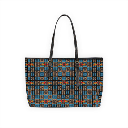 Leather Shoulder Bag, Pisces, Zodiac v4, Shapes Pattern