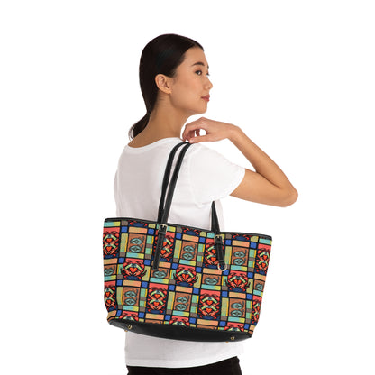 Leather Shoulder Bag, Cancer, Zodiac, Shapes Pattern