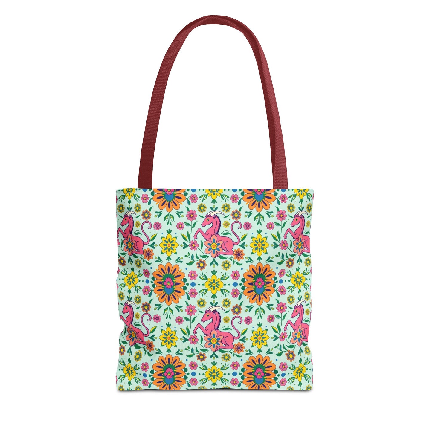Tote Bag (AOP), Aquarius, Zodiac, Flower Pattern