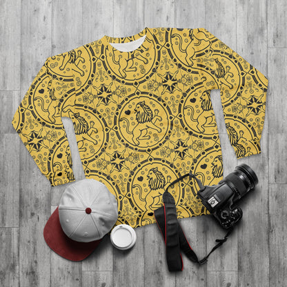 Unisex Sweatshirt, Zodiac Design, Pattern v1, Leo, AOP