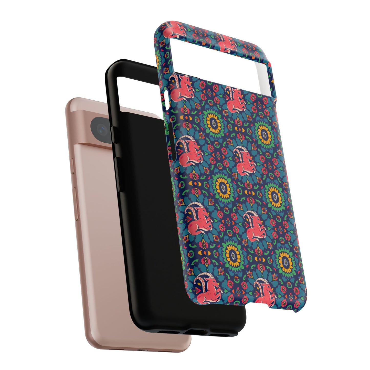 Tough Cases, Capricorn, Zodiac v1, Flower Pattern