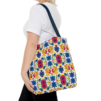 Tote Bag (AOP), Gemini, Zodiac, Flower Pattern