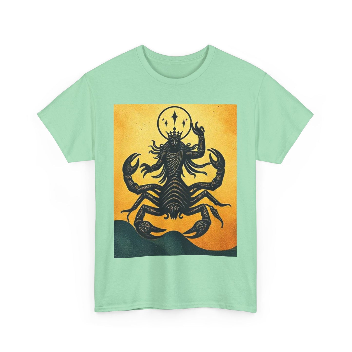 Unisex Heavy Cotton T-Shirt, Scorpion King, Print Art, Scorpio Zodiac Design