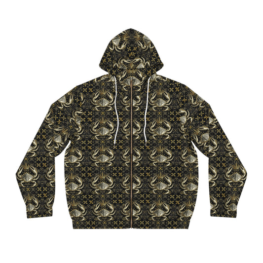 Full-Zip Hoodie (AOP), Cancer, Zodiac v3, Pattern