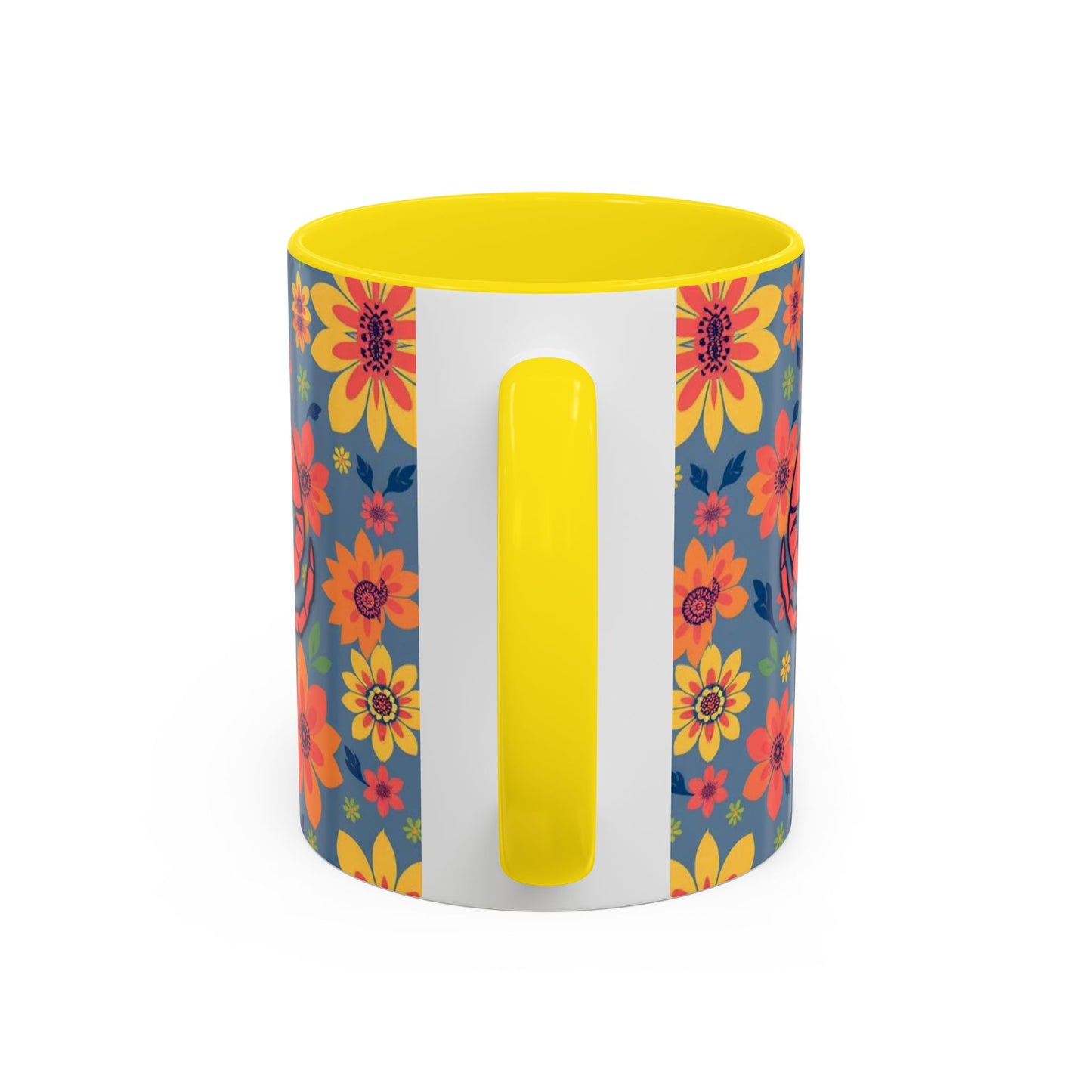 Accent Coffee Mug, Cancer, Zodiac v1, Flower Pattern, (11, 15oz)