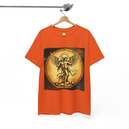Unisex Heavy Cotton T-Shirt, Angel Twin, Gemini Zodiac Design