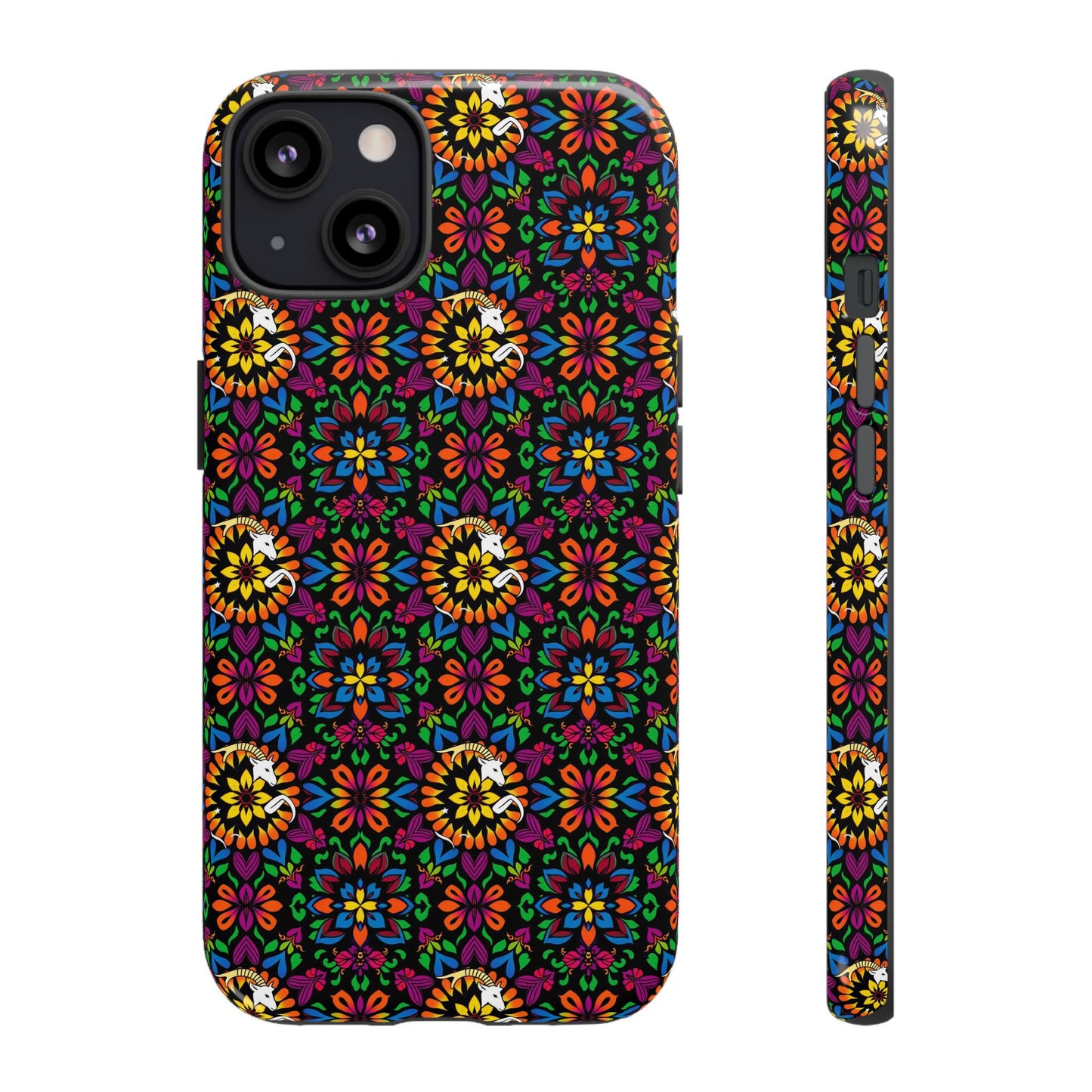 Tough Cases, Capricorn, Zodiac v2, Flower Pattern