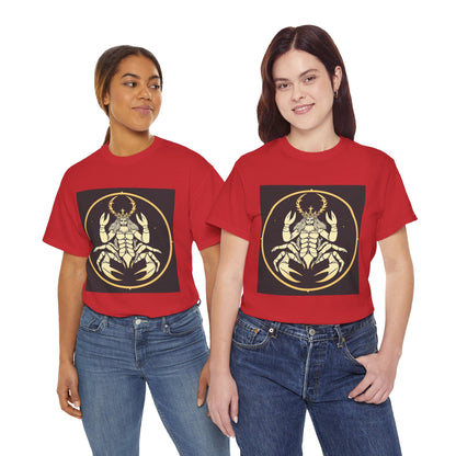 Unisex Heavy Cotton T-Shirt, Scorpio King, Print Art, Zodiac Design