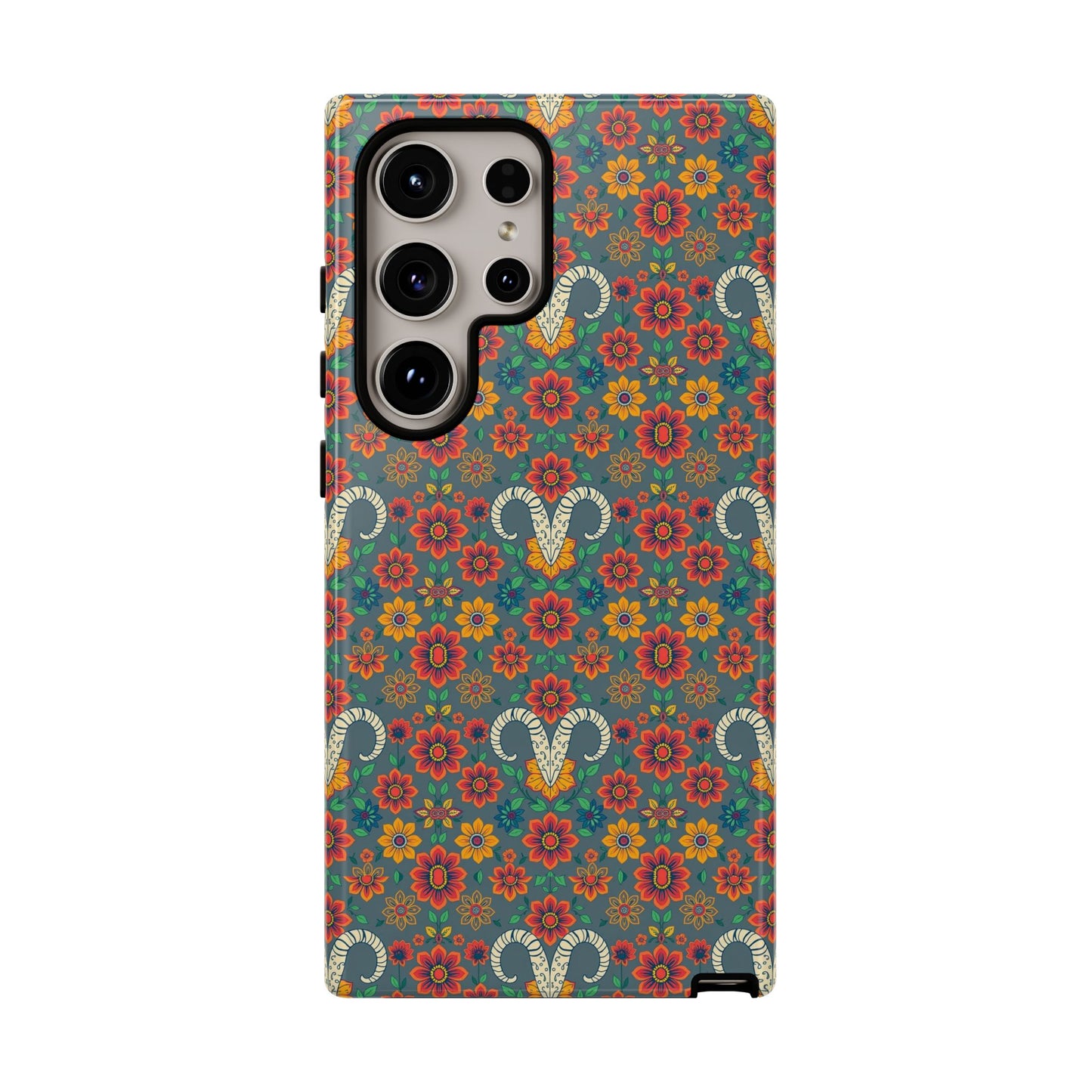 Tough Cases, Aries, Zodiac v3, Flower Pattern