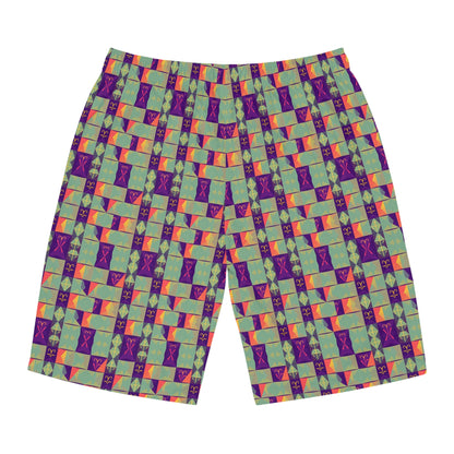 Men's Board Shorts, (AOP), Aquarius, Zodiac, Shape Pattern