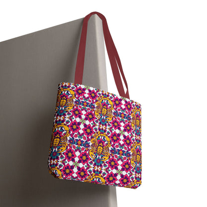 Tote Bag (AOP), Scorpio, Zodiac v1, Flower Pattern