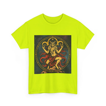 Unisex Heavy Cotton T-Shirt, Aries God 2v, Zodiac Design