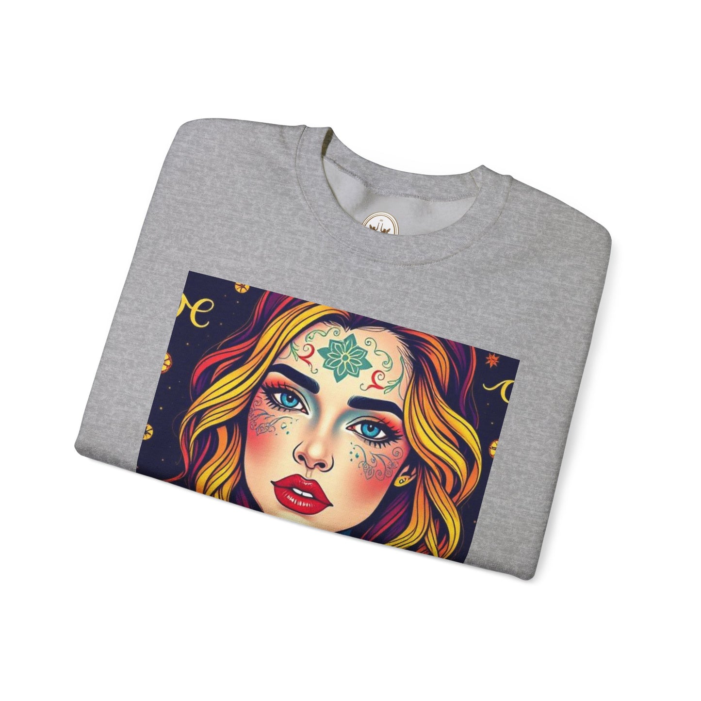 Unisex Heavy Blend™ Crewneck Sweatshirt, Aquarius, Zodiac, Sexy Pattern