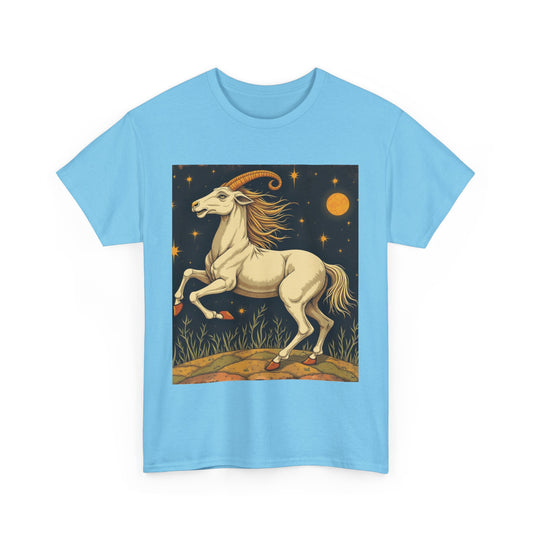 Unisex Heavy Cotton T-Shirt, Aries Animal, Zodiac Design
