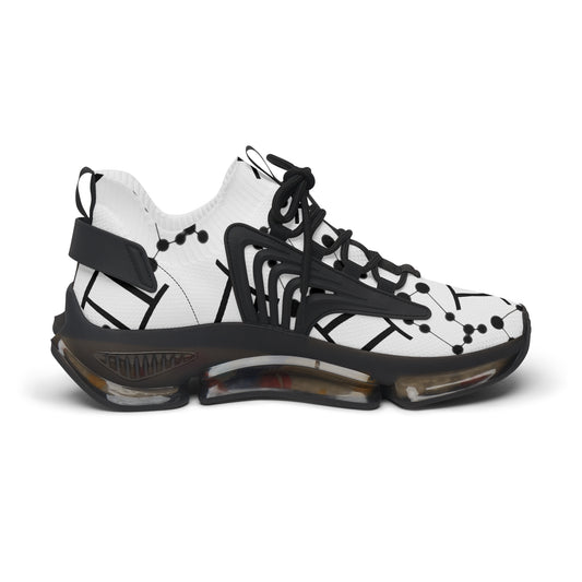 Women's Mesh Sneakers, Constellation & Symbol, Gemini Zodiac Sign, AOP