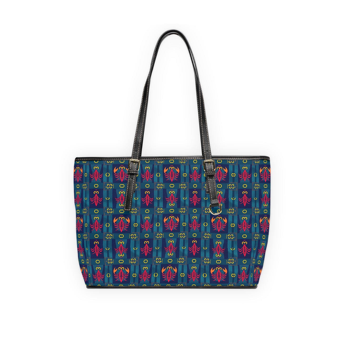Leather Shoulder Bag, Scorpio, Zodiac v1, Shapes Pattern
