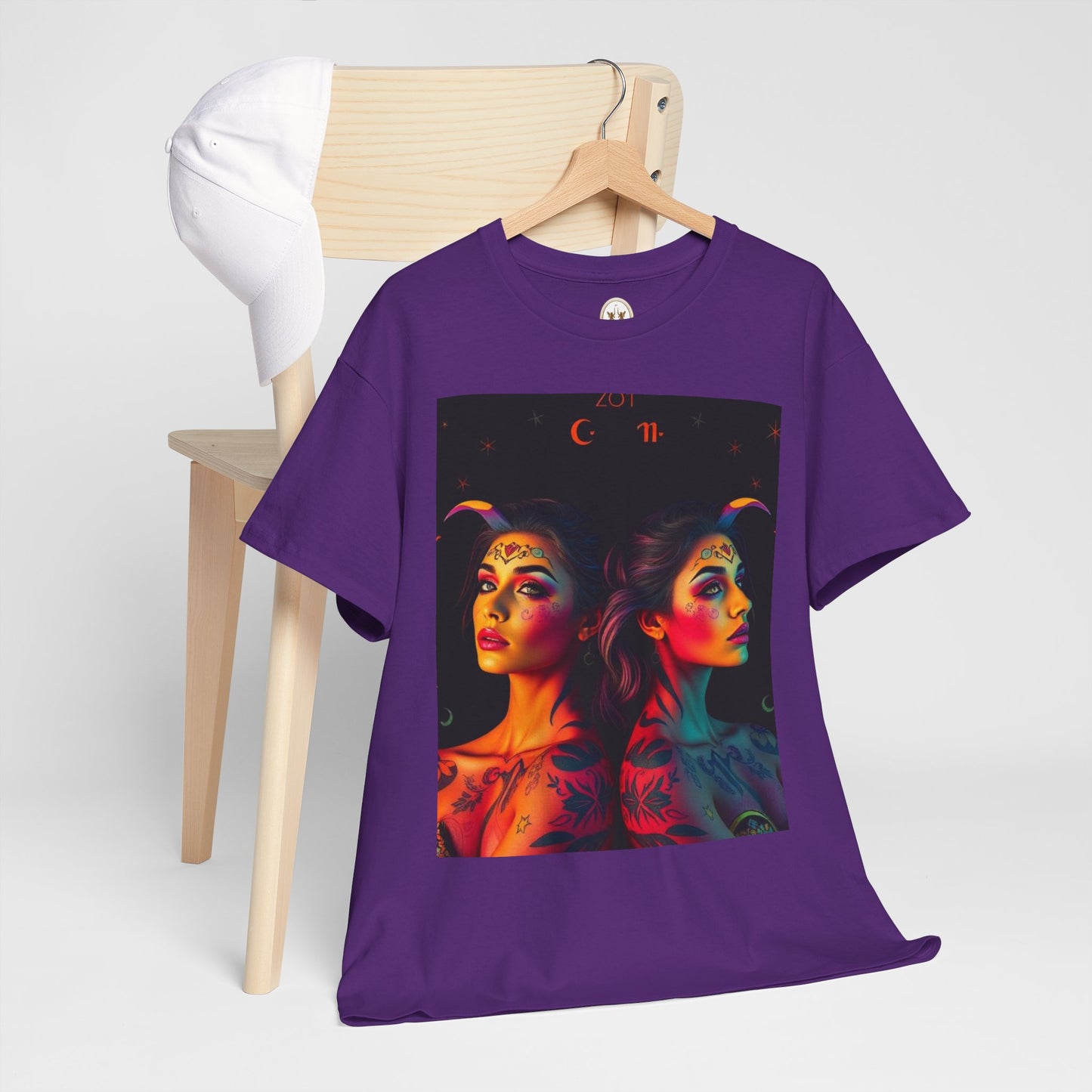 Unisex Heavy Cotton T-Shirt, Gemini, Zodiac, Sexy Art